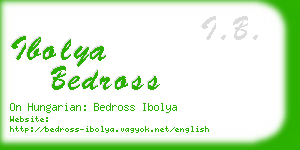 ibolya bedross business card